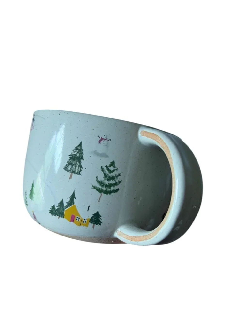 West Elm Holiday Skier Stoneware Mug Set of 4 Winter Design